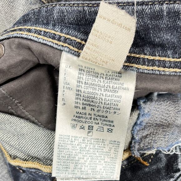 Diesel Safado Jeans Mens 31x30 Medium Wash Distressed Slim Straight Button Fly - Picture 16 of 16